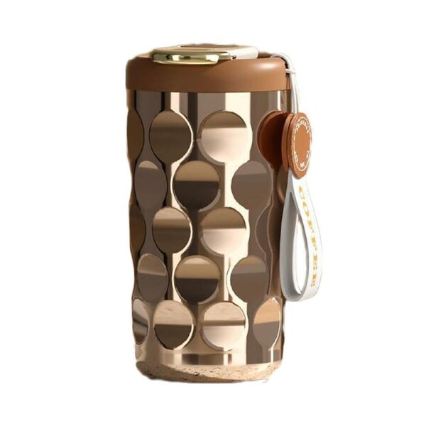 Nevenka Portable Coffee Mug 410ml with Temperature Display Leakproof for Travel-Gold