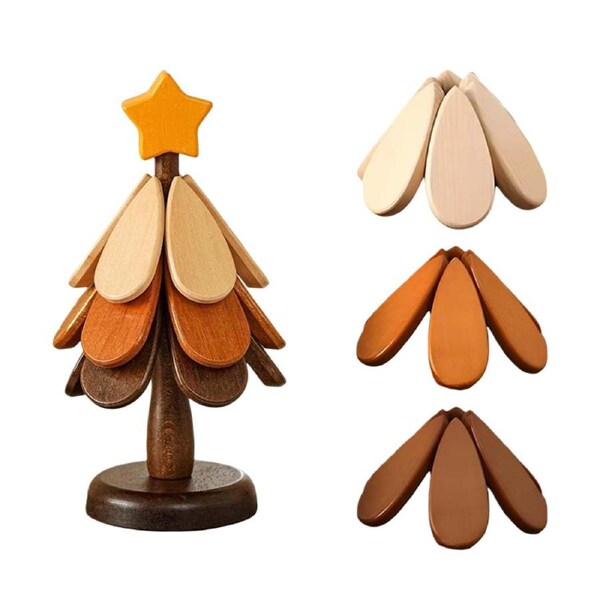 Catzon Wooden Tree Trivet Set Hot Dish Protector-Star3