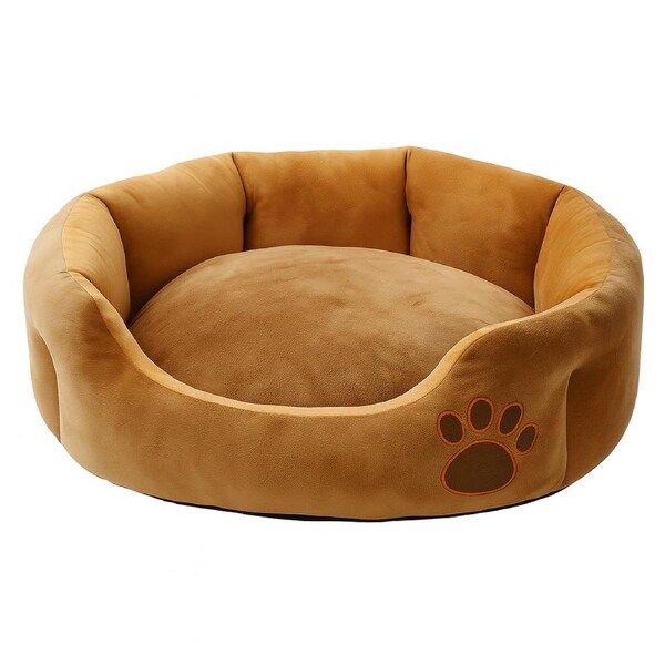 Large Plush Cat / Dog Mattress Bed Brown Removable Washable Cushion Cover - 75x58x16cm