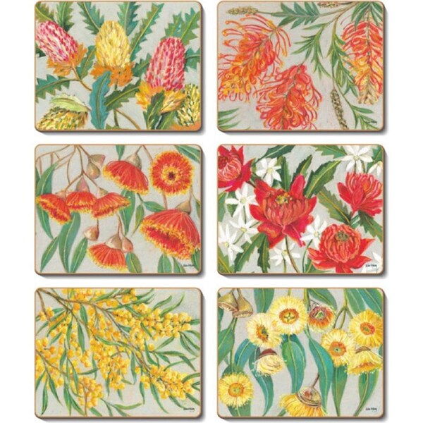 Cinnamon Native Pastel Cork Backed Drink Coasters Set of 6