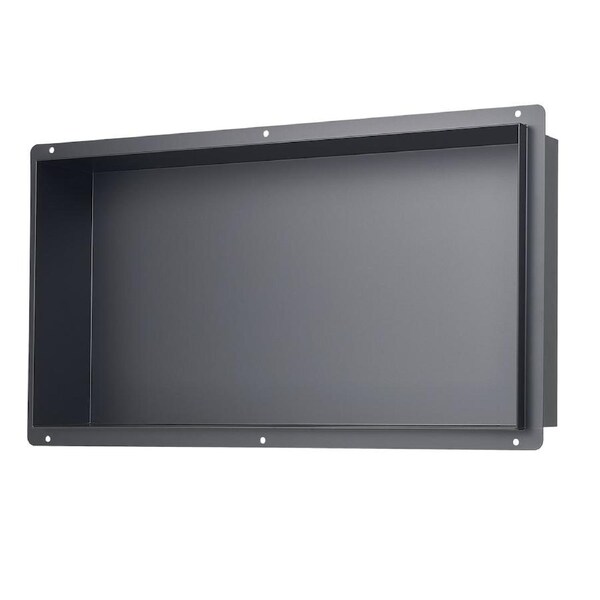 Shower Niche, 33.0 x 63.5 x 10.2 cm Frameless Recessed Wall Niche, Heavy-duty Stainless Steel Modern Shampoo Storage Organizer, Sealed Waterproof, Durable & Easy to Install, Black for Bathroom