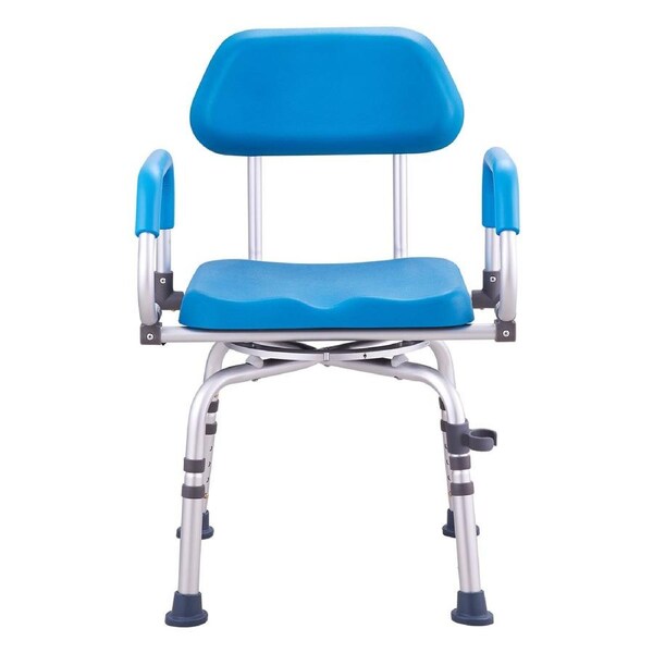 Swivel Shower Chair 360 Degree, Adjustable Shower Seat with Pivoting Arms & Padded Bath Seat for Inside Shower or Tub, Non-Slip Rotating Bathtub Chair for Elderly Disabled, 300LBS Capacity