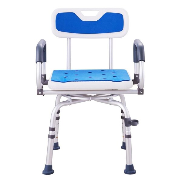 Swivel Shower Chair 360 Degree, Adjustable Shower Seat with Pivoting Arms for Inside Showers or Tubs, Non-Slip Rotating Bathtub Shower Chair for Elderly Disabled Injured, 400LBS Capacity
