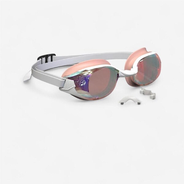 Decathlon Swimming Goggles Bfit Mirror Lenses One Size White Pink