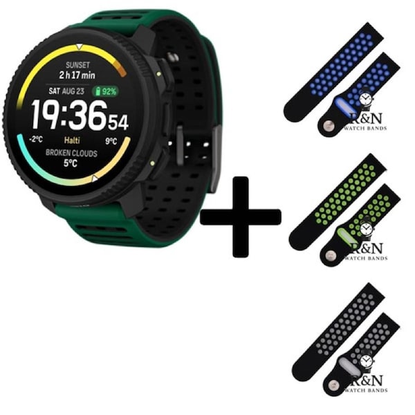 Suunto Vertical 2 GPS Watch (Pine Green) + R&N Strap Edition