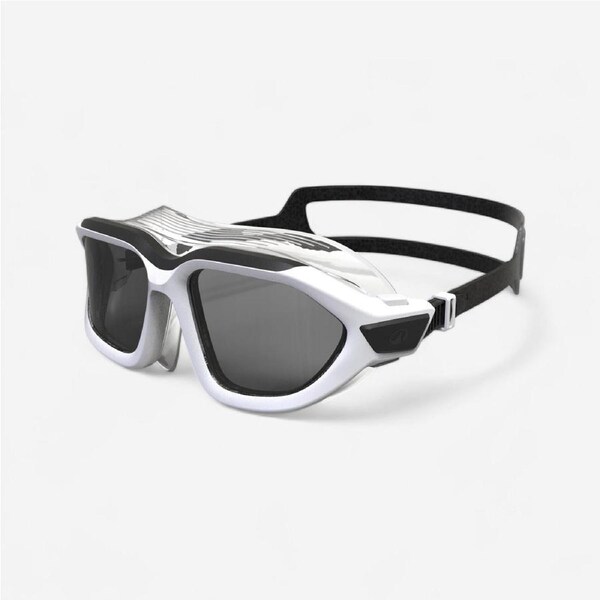 Decathlon Pool Mask Swimming Active Size L Smoked Lenses Black / White