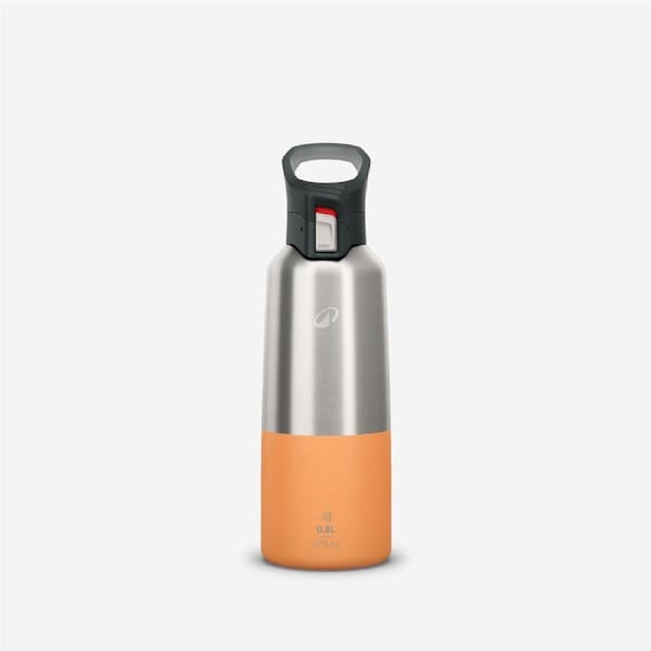 Quechua 0.8 L Insulated Stainless Steel Flask 900 With Quick Release Cap For Hiking
