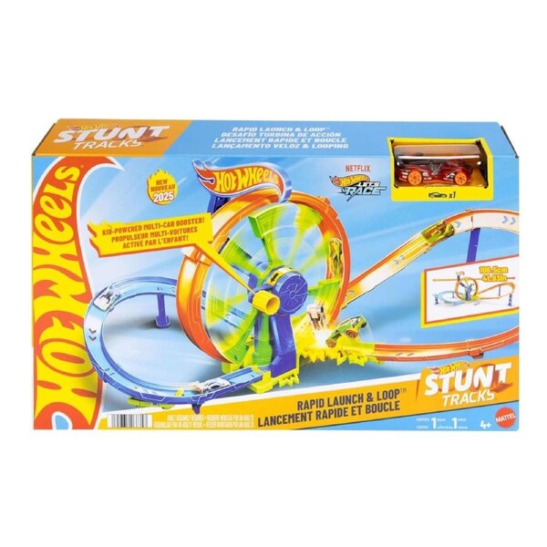 Hot Wheels Rapid Launch Loop Car Track Set Crash Zone Loop Kicker Play 4+ Toy