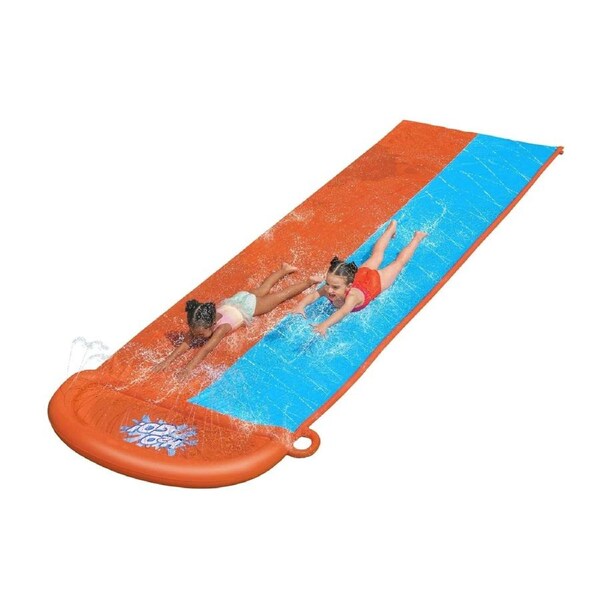 H2OGO Double Lane Inflatable Water Slide Splash Pool Sprinklers Backyard Fun 3+