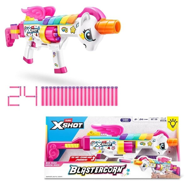 XShot Blastercorn Rizz Master Dart Blaster 24 Darts Rapid Fire Battle Play Fun