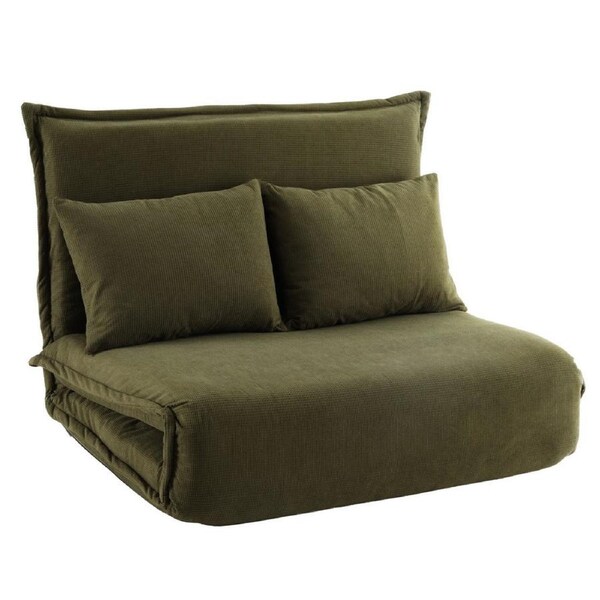 Artiss Floor Lounge Sofa Chair 2 Seater Foldable Chaise Green