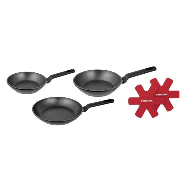 3-Piece Pyrolux Xtreme Non-Stick Induction Compatible Fry Pan Set - 20/24/28cm