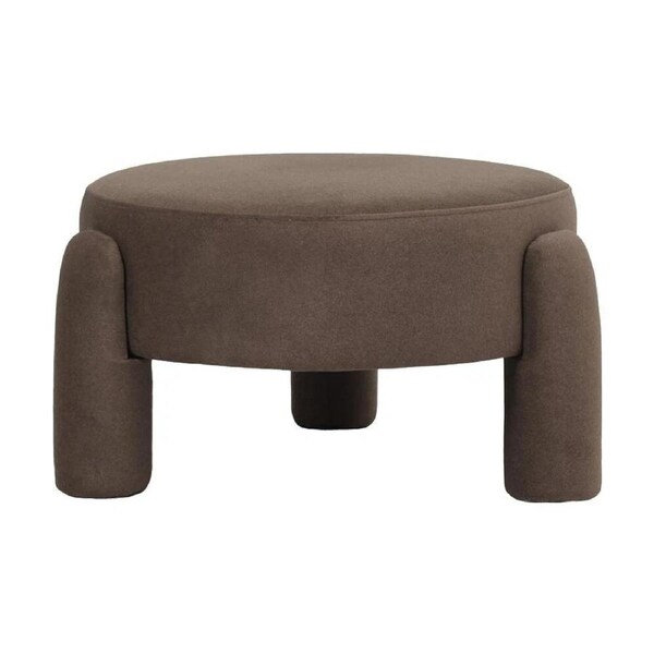 J.Elliot Home Cresent Velvet Stool Chair Furniture - 65x65x35cm Rich Cocoa