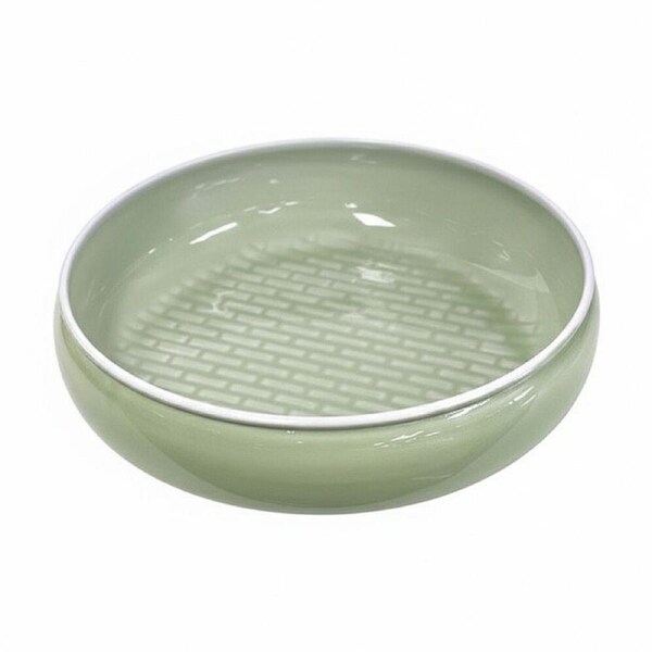 SS Collective Green Tile Pattern W/ White Trim Salad/Serving Low Bowl 28cm