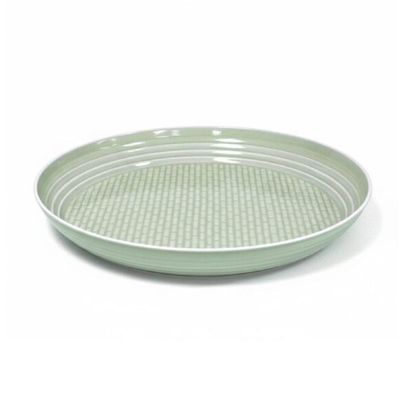 SS Collective Green Tile Pattern W/ White Trim Service Platter 47cm