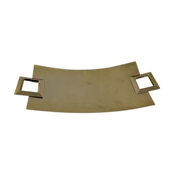 SS Collective Gold Tray Paloma W/ Square Handle & Hammer Detailing 59x26cm
