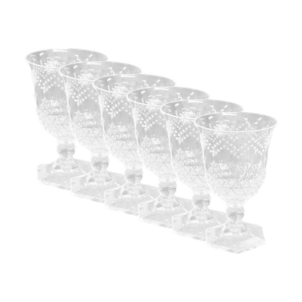 6PK SS Collective Clear Acrylic Wine Glass Star Patterned Drinkware 14x9cm