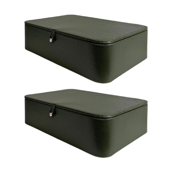2PK SS Collective Moss Green Stitched With Gold Decorative Box 24x15cm