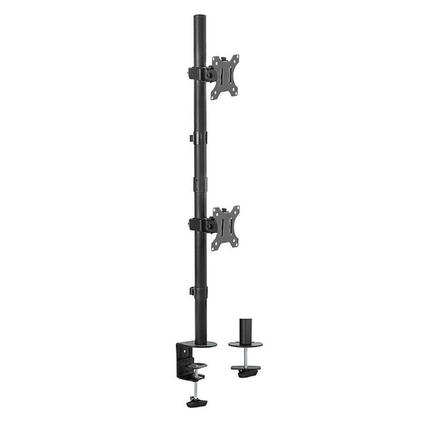 Activiva Dual-Screen Articulating Vertical Monitor Arm - Suitable for 13-22" Screens- Black - Ergonomic Work solutions