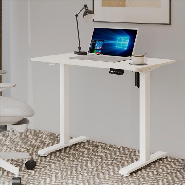 90cm Electric Standing Desk Height Adjustable - White