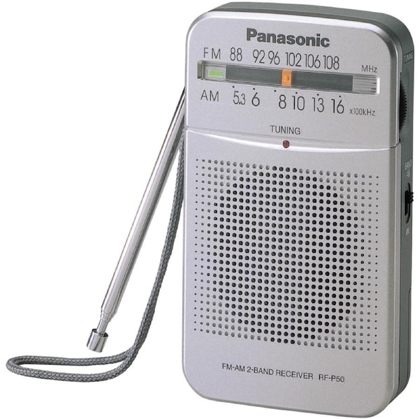Panasonic AM/FM Pocket Radio Handheld Manual Tuning Walking Exercise 3.5mm Headphone Jack