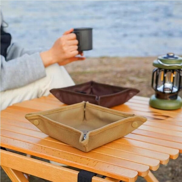 4pcs Outdoor Camping Storage Tray Home Travel Storage Box Camping Portable Folding Tray