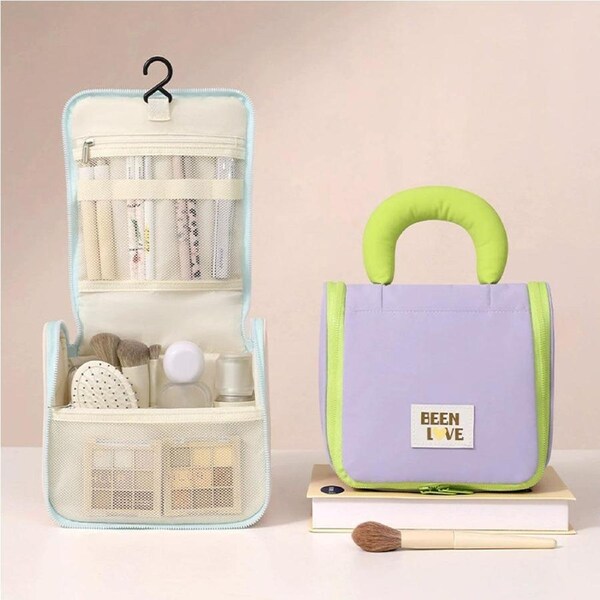 2Pcs Travel Toiletry Bag Waterproof Cosmetic Bag Hanging Woman Wash Makeup Pouch