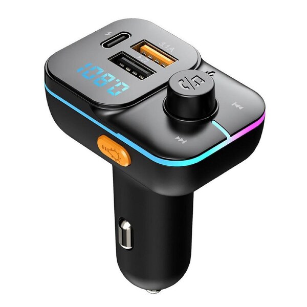 Hands-Free Bluetooth 5.3 FM Transmitter Car Kit Adapter MP3 Player Dual USB Charger