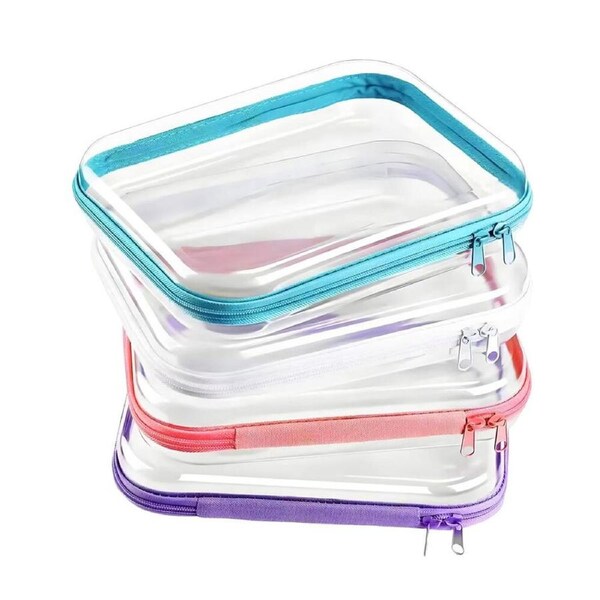 4 Pcs Clear Zipper Bags Clear Pouch Makeup Travel Bags Storage Containers Toiletry Organizer