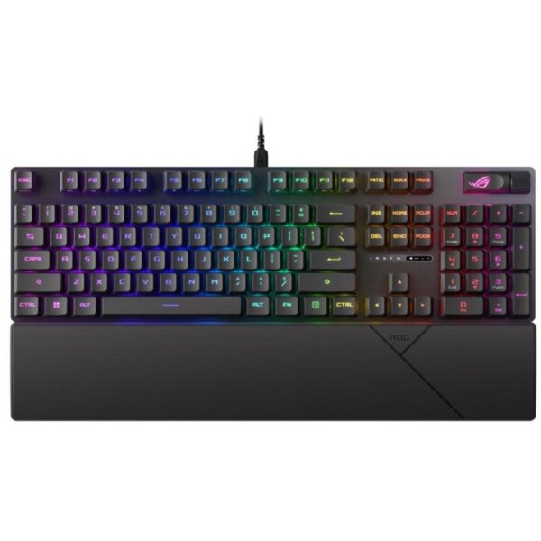 ASUS ROG STRIX SCOPE II RX Blue Switch Optical Gaming Keyboard,IP57 Waterproof Protection, Streaming Hotkeys, Multi-function Controls