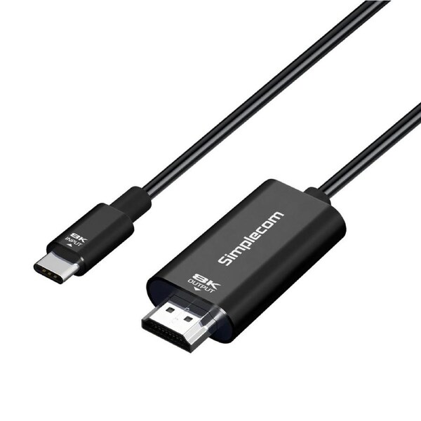 Simplecom DA324 USB-C to HDMI 2.1 Cable 2M, 8K@60Hz, DP1.4 Alt, HDCP1.4/2.3, HDR10, DSC1.1/1.2a, Audio LPCM/AC3/DTS/DTS-HD/Dolby MAT
