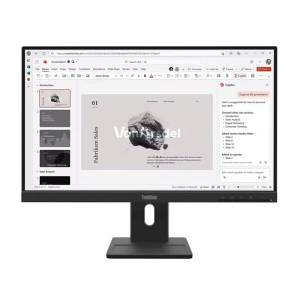 LENOVO ThinkVision E22-40 21.5-22' FHD IPS Monitor 1920x1080 100Hz 16:9 Anti-Glare Height Adjustable Tilt Swivel Pivot VGA DP HDMI VESA 3yr wty Black