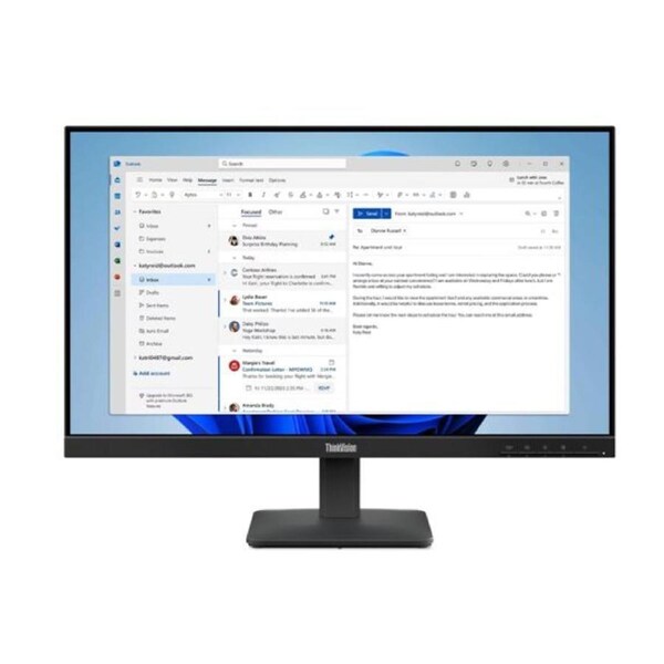 LENOVO ThinkVision S24-4E 23.8' 24' FHD IPS Monitor 1920x1080 16:9 4ms 100Hz Anti-glare Tilt VGA HDMI Tilt VESA 3yr WTY Black