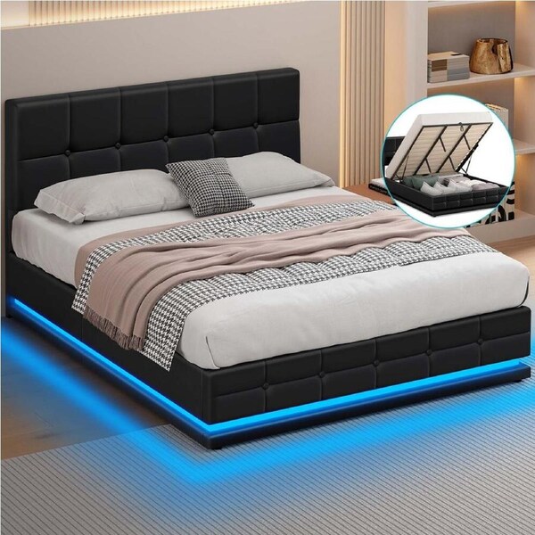ALFORDSON Bed Frame Gas Lift Storage RGB LED King