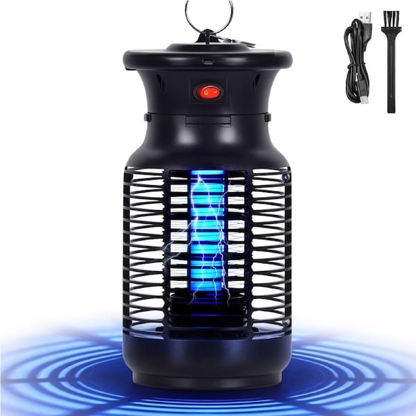Advwin Bug Zapper Outdoor, Portable LED Fly Zapper Mosquito Trap 3000V, Rechargeable Mosquito Killer 10H Working Time