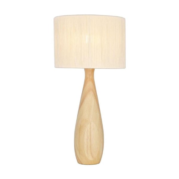 NF-Living Noxie Bedside/Desk Table Lamp W/ Sculptured Wooden Base 26x50.5cm