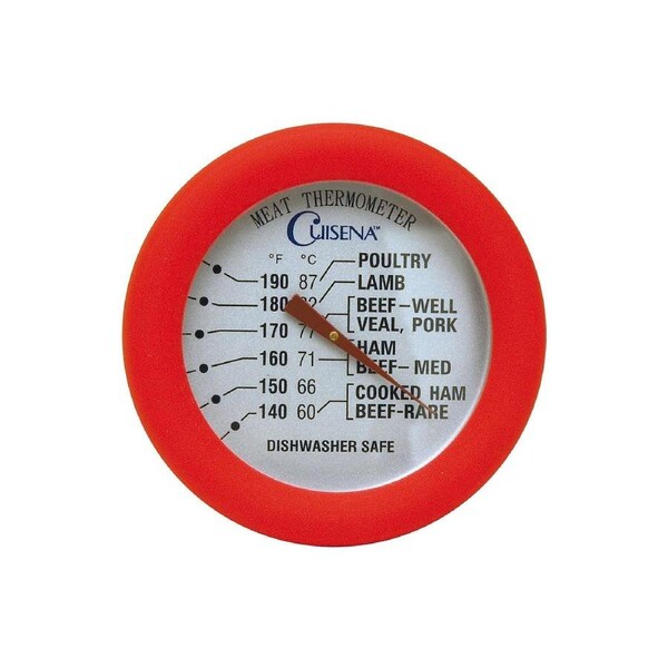 Cuisena Silicone Meat Cooking Thermometer Dual Celsius & Fahrenheit Dial Red