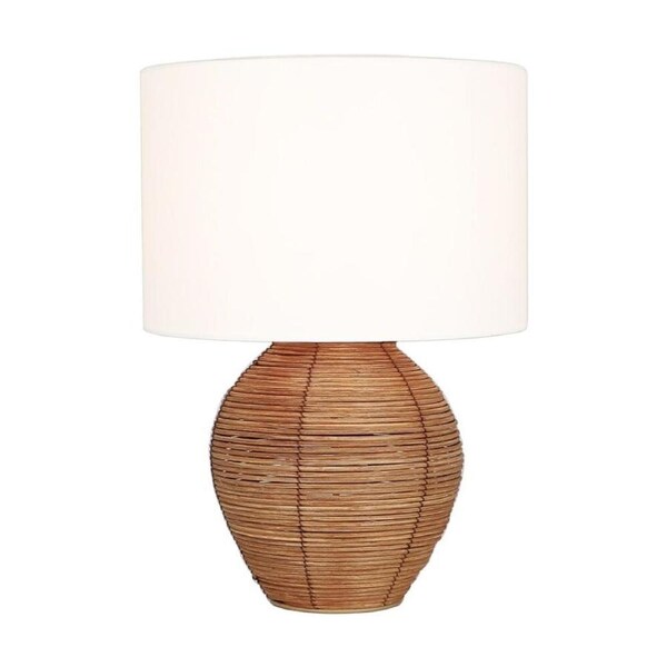 NF-Living Briza Coastal Rattan Style Bedside/Desk Table Lamp 30x41.5cm