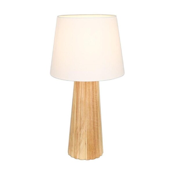 NF-Living Noova Modern Bedside/Desk Table Timber Lamp 25x46cm Off-White