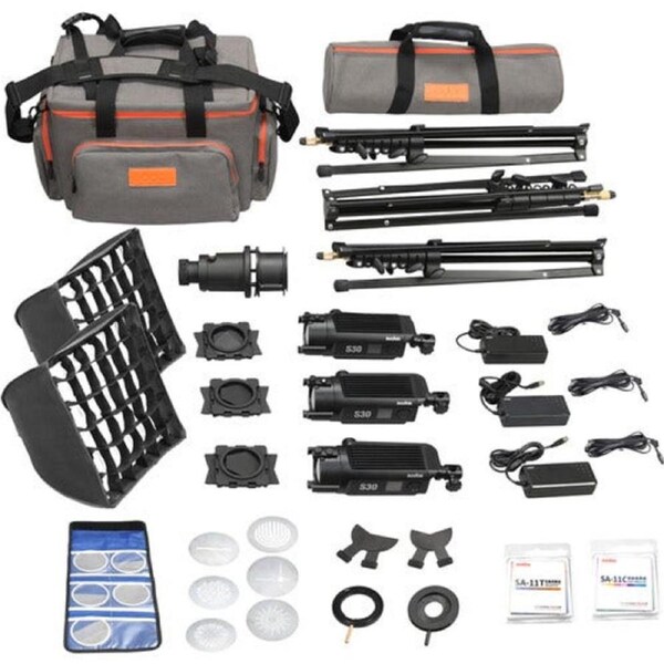 Godox S30 3 Head Focusing LED Light Kit