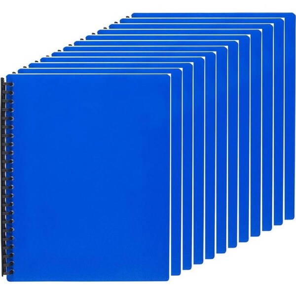 Marbig Display Book Refillable 40 Pocket A4 Blue 12 Pack