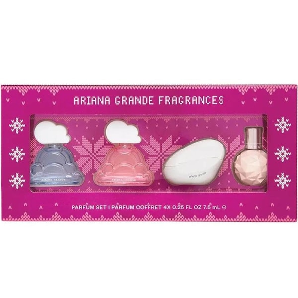Ariana Grande 4 Piece Mini Perfume Gift Set 4 x 7.5ml Cloud, Cloud Pink, Mod Vanilla, Sweet Like Candy