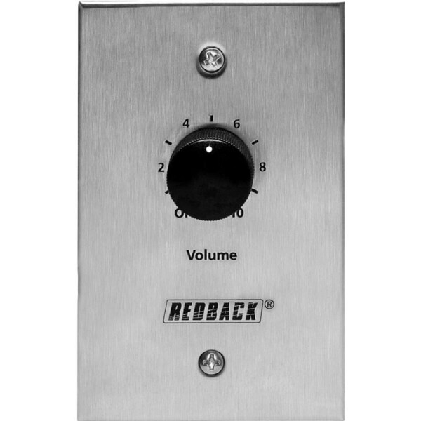 REDBACK A2260SS Attenuator Volume Control 10W 100V Line - Vert. Stainless Steel