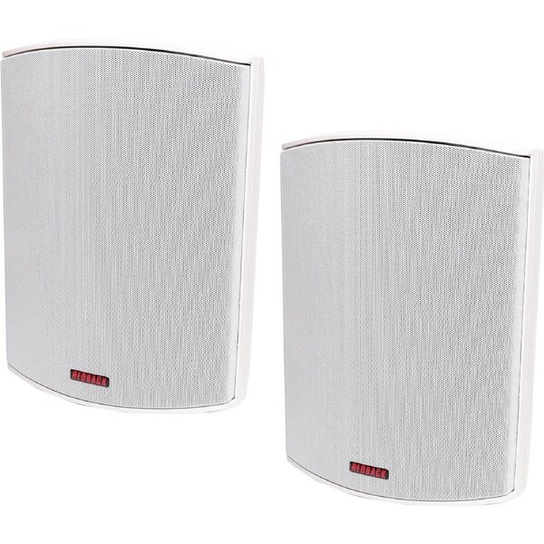 REDBACK 50W - 85W 100V 8 Ohm Wall Mount Speaker Pair IP54 Rated White C0917C