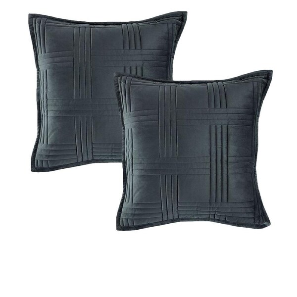 Bianca Pair of Dayton Charcoal European Pillowcases 65 x 65 cm
