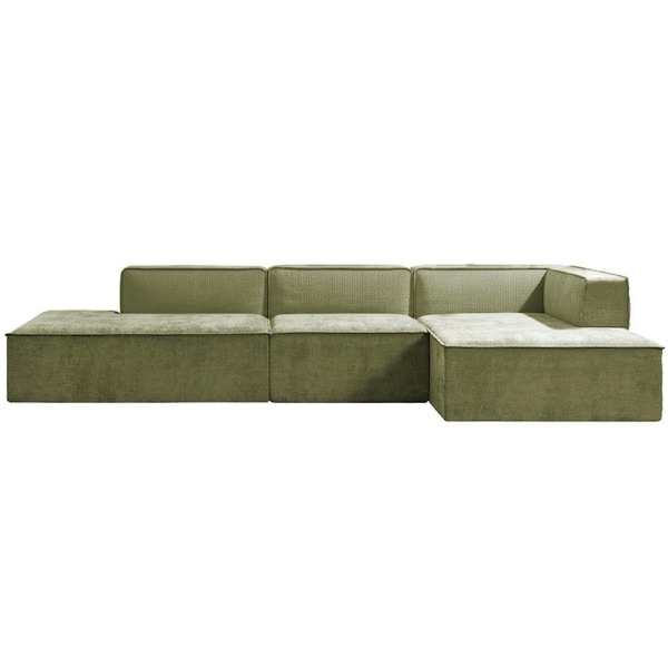 Sarantino Vani 3 Seater Modular Sofa Set - Green