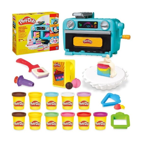 Play-Doh Super Slice Cake Kitchen Toy Set W/ 11 Colours 3y+ Kids Play
