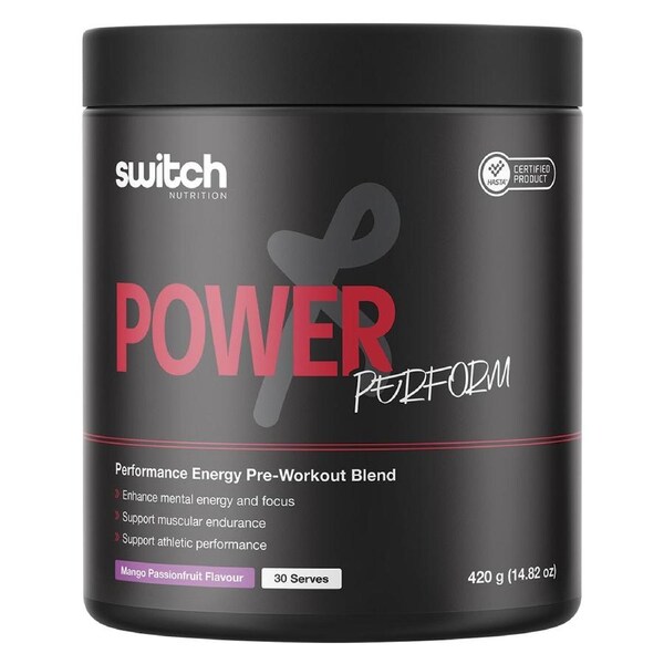 Switch Nutrition Power Perform Pre-Workout Blend Mango Passionfruit 420g