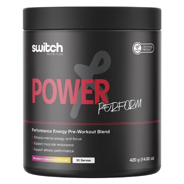 Switch Nutrition Power Perform Pre-Workout Blend Raspberry Lemonade 420g