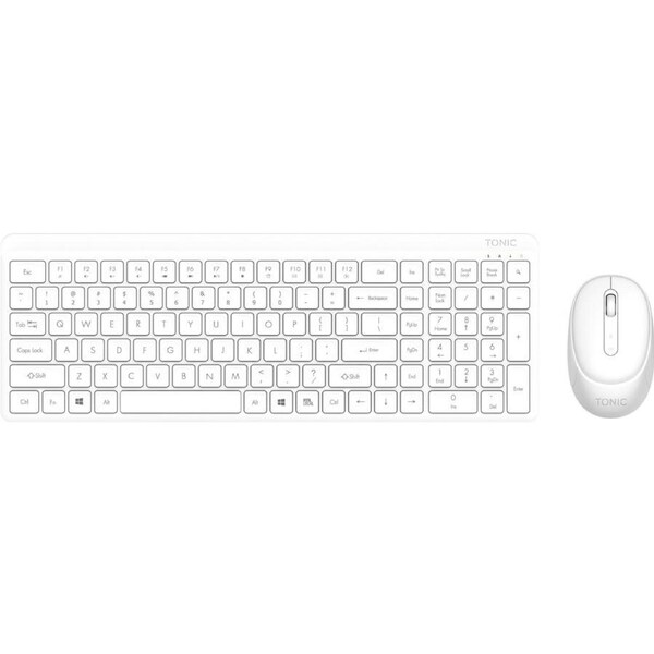 Tonic Silent Wireless Keyboard & Mouse Combo White